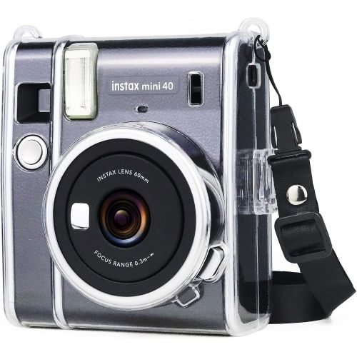  Wolven Clear Camera Case w Adjustable Rainbow Shoulder Strap Compatible with Fujifilm Mini 40