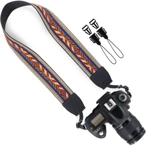  [아마존베스트]Wolven Vintage Jacquard Weave Camera Neck Shoulder Strap Belt Compatible with All DSLR/SLR/Digital Camera (DC)/Instant Camera/Polaroid etc (Aztec 01)