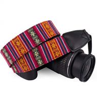 Wolven Pattern Canvas Camera Neck Shoulder Strap Belt Compatible with All DSLR/SLR/Men/Women etc, (B)