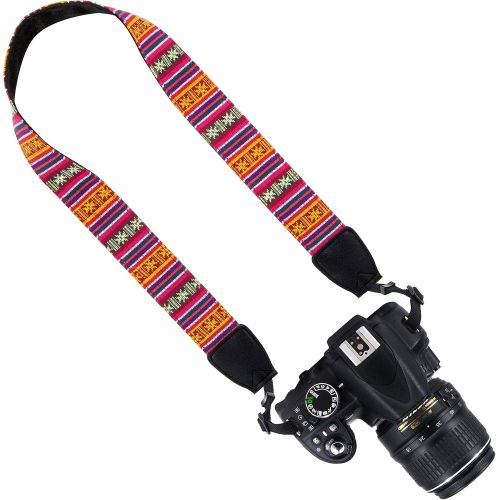  Wolven Pattern Canvas Camera Neck Shoulder Strap Belt Compatible with All DSLR/SLR/Men/Women etc, (B)