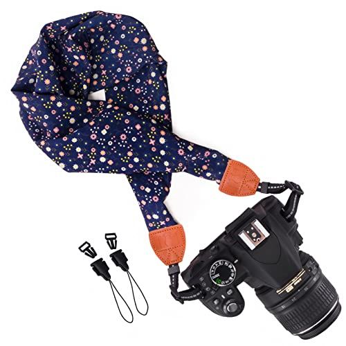  Wolven Soft Scarf Camera Neck Shoulder Strap Belt Compatible with All DSLR/SLR/Digital Camera (DC) / Instant Camera Etc, (Pattern 08)