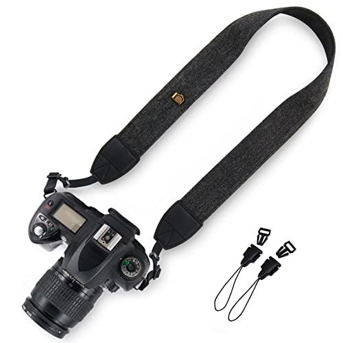  Wolven DSLR/SLR Camera Neck Shoulder Belt Strap Compatible for All DSLR/SLR/Digital Camera (DC)/Instant Camera/Polaroid etc (Black)