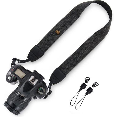  Wolven DSLR/SLR Camera Neck Shoulder Belt Strap Compatible for All DSLR/SLR/Digital Camera (DC)/Instant Camera/Polaroid etc (Black)