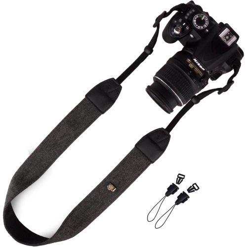  Wolven DSLR/SLR Camera Neck Shoulder Belt Strap Compatible for All DSLR/SLR/Digital Camera (DC)/Instant Camera/Polaroid etc (Black)