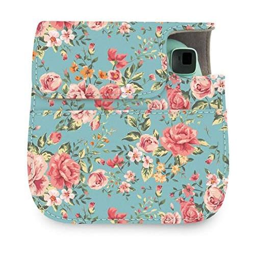  Wolven Protective Case Bag Purse Compatible with Mini 11 Mini 9 Mini 8 Mini 8+ Camera, Retro Flower Floral