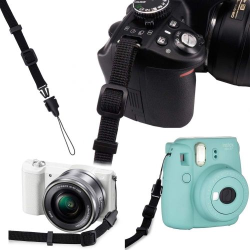  Wolven Soft Scarf Camera Neck Shoulder Strap Belt Compatible with All DSLR/SLR/Digital Camera (DC) / Instant Camera Etc, Blue Pink Flower