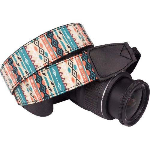  Wolven Pattern Canvas Camera Neck Shoulder Strap Belt Compatible with All DSLR/SLR/Men/Women etc, Yellow Pattern