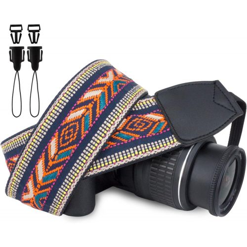 Wolven Vintage Jacquard Weave Camera Neck Shoulder Strap Belt Compatible with All DSLR/SLR/Digital Camera (DC)/Instant Camera/Polaroid etc (Aztec 01)