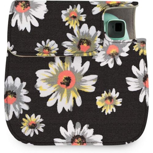  Wolven Protective Case Bag Purse Compatible with Mini 11 Mini 9 Mini 8 Mini 8+ Camera, Black Flower Floral