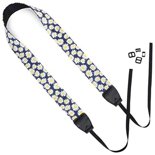  Wolven Pattern Canvas Camera Neck Shoulder Strap Belt Compatible with All DSLR/SLR/Men/Women etc, Small Yellow Flower Floral