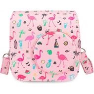 WOLVEN Protective Case Bag Purse Compatible with Mini 7C 7S Camera, Pink Flamingo Pattern