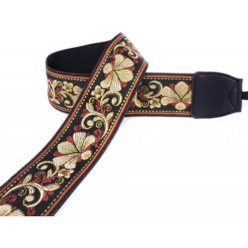  Wolven Vintage Jacquard Weave Camera Neck Shoulder Strap Belt Compatible with All DSLR/SLR/Digital Camera (DC)/Instant Camera/Polaroid etc, Golden Retro Floral