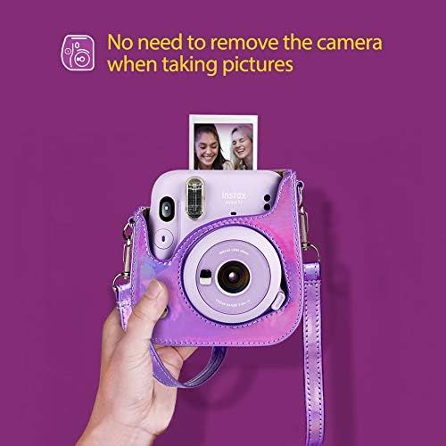  WOLVEN Protective Case Bag Purse Compatible with Mini 11 Camera, Purple Laser