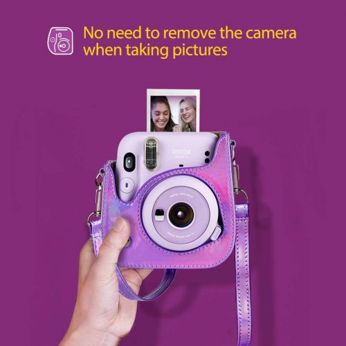  WOLVEN Protective Case Bag Purse Compatible with Mini 11 Camera, Purple Laser