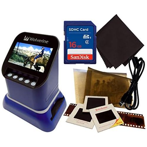  [아마존베스트]Wolverine F2D Saturn Digital Film & Slide Scanner - Converts 120 Medium Format, 127 Film, Microfiche, 35mm Negatives & Slides to Digital - 4.3 LCD, 16GB SD Card, Z-Cloth & HDMI Cab