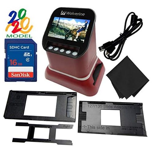  [아마존베스트]Wolverine F2D Saturn Digital Film & Slide Scanner - Converts 120 Medium Format, 127 Film, Microfiche, 35mm Negatives & Slides to Digital - 4.3 LCD, 16GB SD Card, Z-Cloth & HDMI Cab