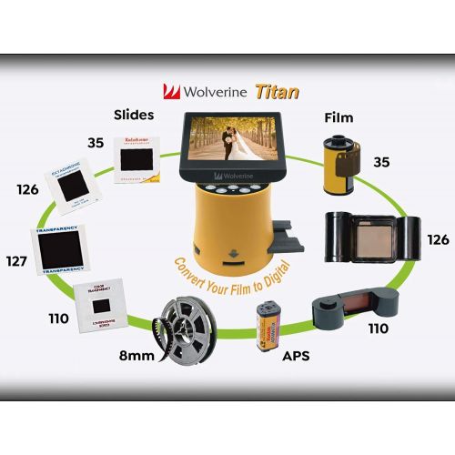  Wolverine Titan 8-in-1 High Resolution Film to Digital Converter with 4.3 Screen and HDMI Output