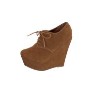 Womans Lace-Up High Wedge Shoes