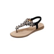 Women Bohemian Glitter Summer Flat Sandals T Strap Prime Thong Shoes