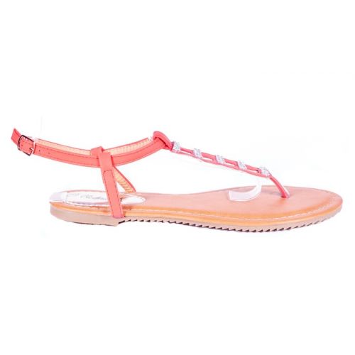  Women Striped Slingback Thong Flat Sandals