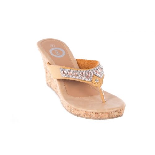  Women Wedge Sparkle-Studded High Platform Open Toes Thong Sandals