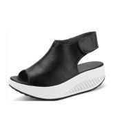 Womens Platform Heeled Shoes Peep Toe Wedge Sandals