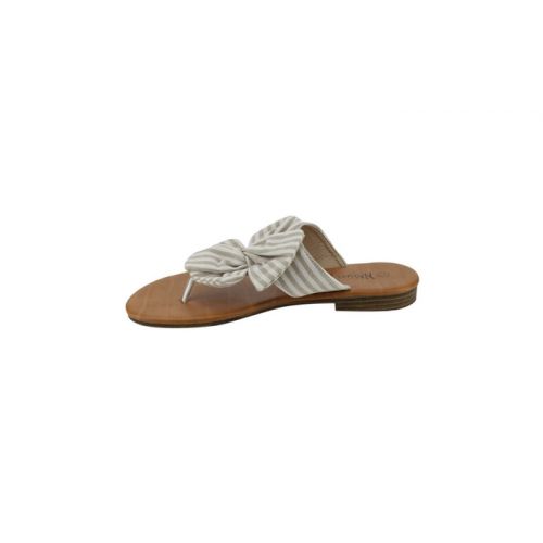  Womens Pin Striped Thong Flat Sandal by Nature Breeze