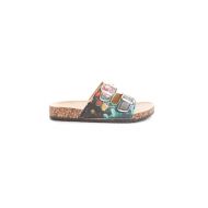 Womens Double Strap Platform PU Sandal