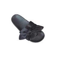Womens Satin Bow Tie Slide Sandals Slip on Comfy Flats Shoes