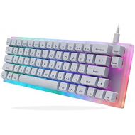 [아마존베스트]Womier K66 60% Keyboard, Hot Swappable Tyce-C Wired RGB Backlit Gateron Switch 60% Mechanical Keyboard with Crystalline Base for Win/Mac (Blue Switch,White)