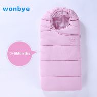 Wonbye wonbye Car Seat Cover for Infants, Baby Sleeping Bag, Cotton Swaddle Blanket (Pink 0-6 Months)