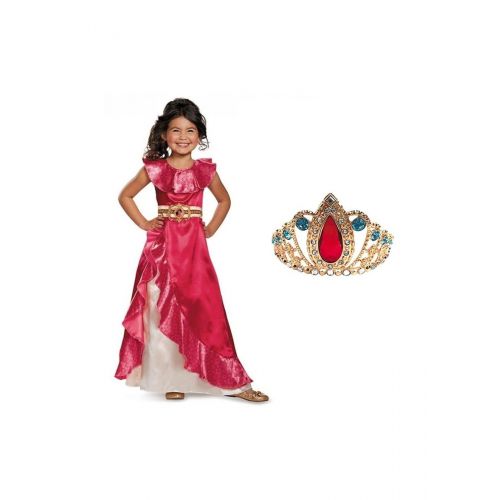  Wonder Clothing Little Girls Disney Princess Elena of Avalor Dress and Tiara Costume Set