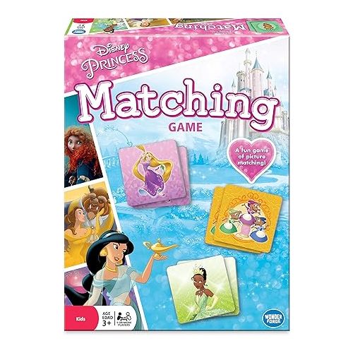  Disney Princess Matching Game by Wonder Forge | For Boys & Girls Age 3 to 5 | A Fun & Fast Disney Memory Game for Kids | Cinderella, Jasmine, Mulan, and more