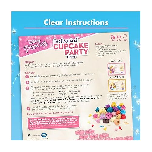  Wonder Forge Disney Princess Enchanted Cupcake Party Game For Girls & Boys Age 3 & Up - A Fun & Fast Matching Game You Can Play Over & Over (1088)