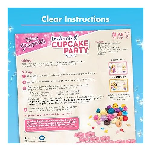  Wonder Forge Disney Princess Enchanted Cupcake Party Game - Exciting Matching Game | Fun for Kids & Adults | Ideal for Disney Princesses Enthusiasts | Two Game Modes | Gaming Experience