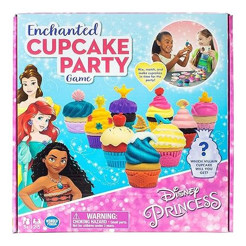  Wonder Forge Disney Princess Enchanted Cupcake Party Game - Exciting Matching Game | Fun for Kids & Adults | Ideal for Disney Princesses Enthusiasts | Two Game Modes | Gaming Experience