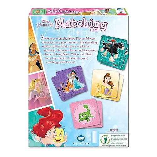  Disney Princess Matching Game by Wonder Forge | For Boys & Girls Age 3 to 5 | A Fun & Fast Disney Memory Game for Kids | Cinderella, Jasmine, Mulan, and more