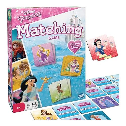  Disney Princess Matching Game by Wonder Forge | For Boys & Girls Age 3 to 5 | A Fun & Fast Disney Memory Game for Kids | Cinderella, Jasmine, Mulan, and more