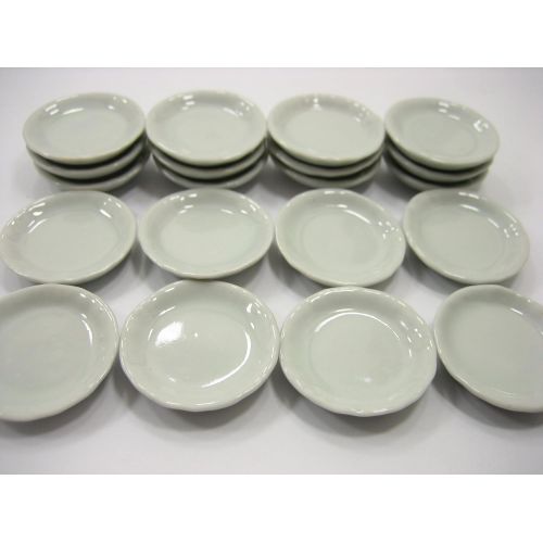  Wonder Miniature 20x35mm White Plates Dish 1:6 Compatible with Barbie Supply Dollhouse Miniature Ceramic Supply 12589