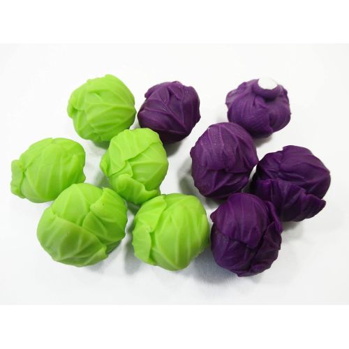  Wonder Miniature 10 Mixed Green Red Lettuce Cabbage Vegetables Dollhouse Miniature Food 15936