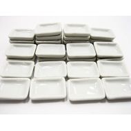Wonder Miniature 15x20mm 30 White Rectangle Plate Dish Dollhouse Miniature Ceramic Supply 12574