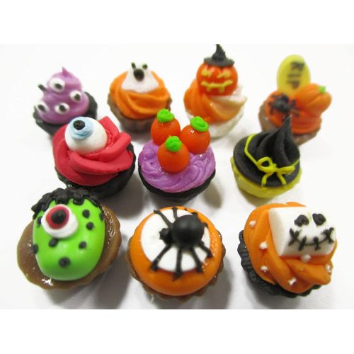  Wonder Miniature Dollhouse Miniature Food Halloween Seasonal Mixed 10 Cupcake Food 16087