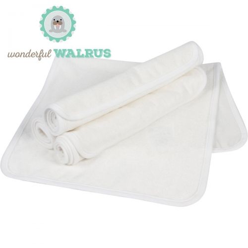  Wonderful Walrus Changing Pad Liners BAMBOO 4-PACK  Softer, Thicker & Cute 3 layer 14” x 27” Design. Panda Pads - A Waterproof Mat to cover your Diaper Changing Table, Diaper Changing Pad or Mattr