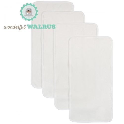  Wonderful Walrus Changing Pad Liners BAMBOO 4-PACK  Softer, Thicker & Cute 3 layer 14” x 27” Design. Panda Pads - A Waterproof Mat to cover your Diaper Changing Table, Diaper Changing Pad or Mattr