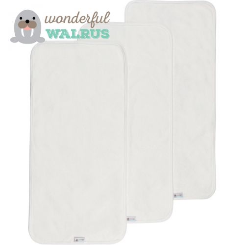  Wonderful Walrus Changing Pad Liners BAMBOO REVERSIBLE 3-PACK - Softer, Thicker, No Stain 3 layer Design. Panda...