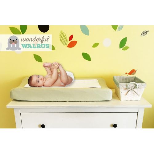  Wonderful Walrus Changing Pad Liners BAMBOO REVERSIBLE 3-PACK - Softer, Thicker, No Stain 3 layer Design. Panda...