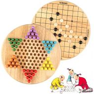 [아마존베스트]Wondertoys 2 in 1 Chinese Checkers & Gobang (Five in a Row) Wooden Board Game for Family