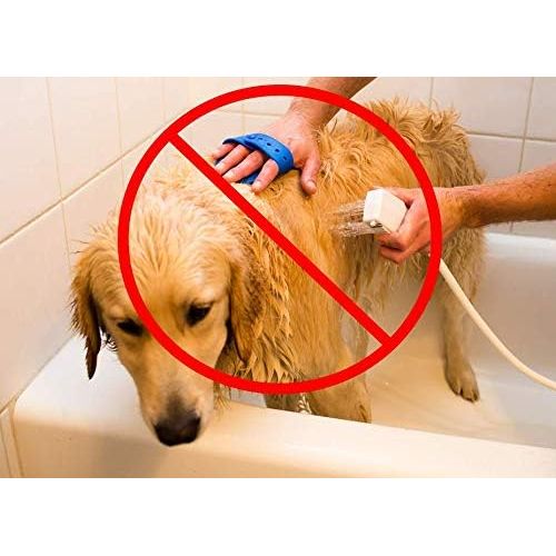  Wondurdog All-In-One Quality Dog Shower Kit | Innovative Shower Brush and Splash Shield | Keep Water Away From Dogs Ears, Eyes and Yourself | 8 ft Flexible Metal Hose, Shower Diverter and Su