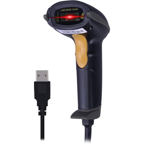  [아마존베스트]WoneNice USB Laser Barcode Scanner Wired Handheld Bar Code Scanner Reader Black