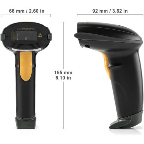  [아마존베스트]WoneNice USB Laser Barcode Scanner Wired Handheld Bar Code Scanner Reader Black